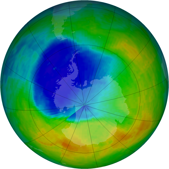 Antarctic ozone map for 12 November 1994